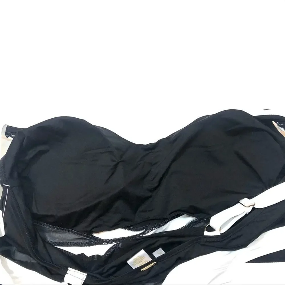 Anne Cole Black/white  Mesh One Piece Swimsuit